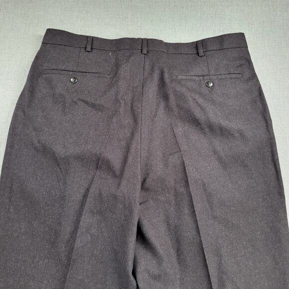 Andrew Fezza Mens Work Pants Size 38/30 Brown Wool Pleated Cuffed Straight Leg - Picture 12 of 12